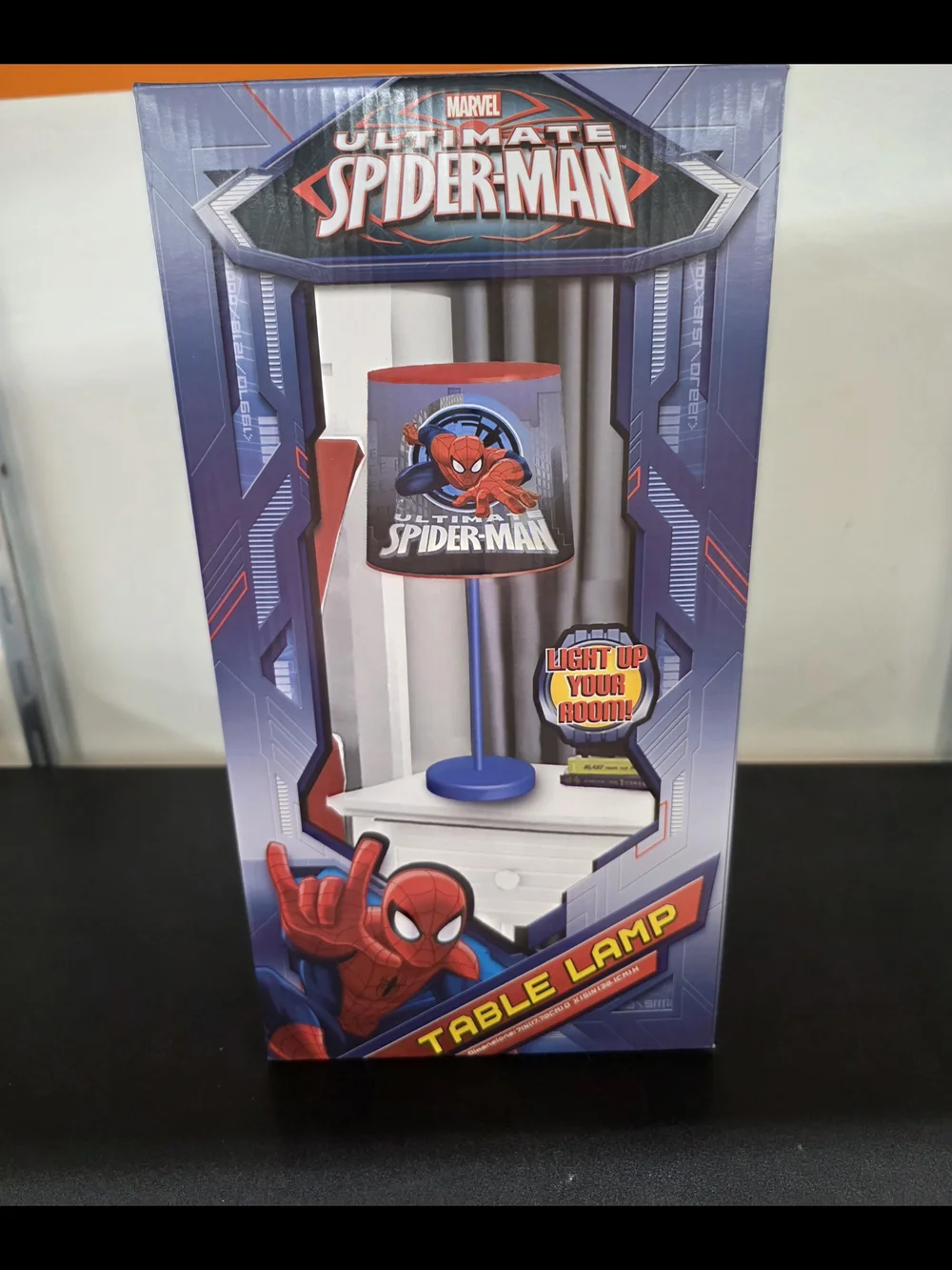 Spider Man Blue Table Lamp - Kids Nightlight